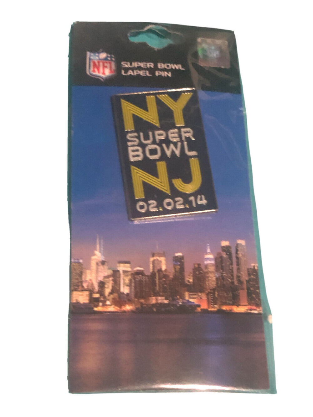 NFL Super Bowl (48) XLVIII - "NY SUPER BOWL NJ 02.02.14" Lapel Pin